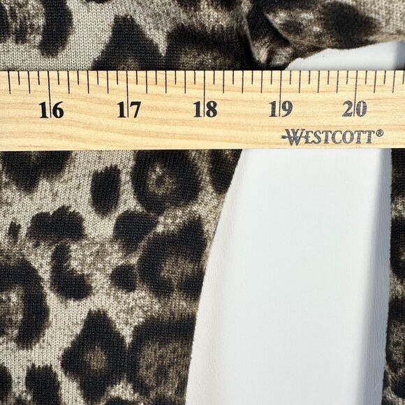 HAYDEN Top Women L Brown Leopard Animal Print 3/4 Slv Ruffle Neck Blouse NWOT - Picture 6 of 9